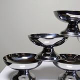 6 coupelles à dessert sur pieds en inox vintages style bistrot