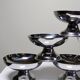 6 coupelles à dessert sur pieds en inox vintages style bistrot