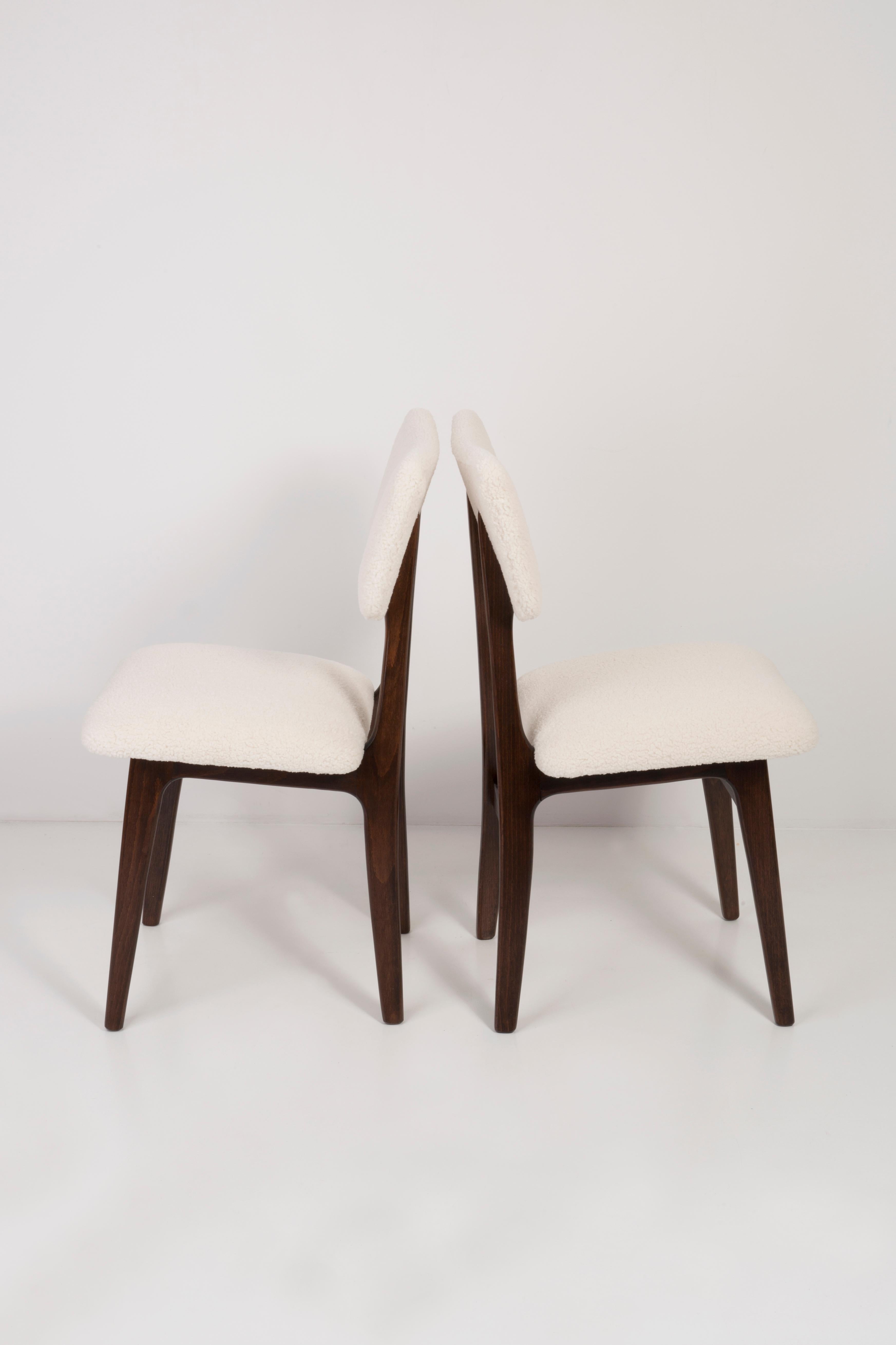 Mid-century modern chair in light cream boucle, 1960s