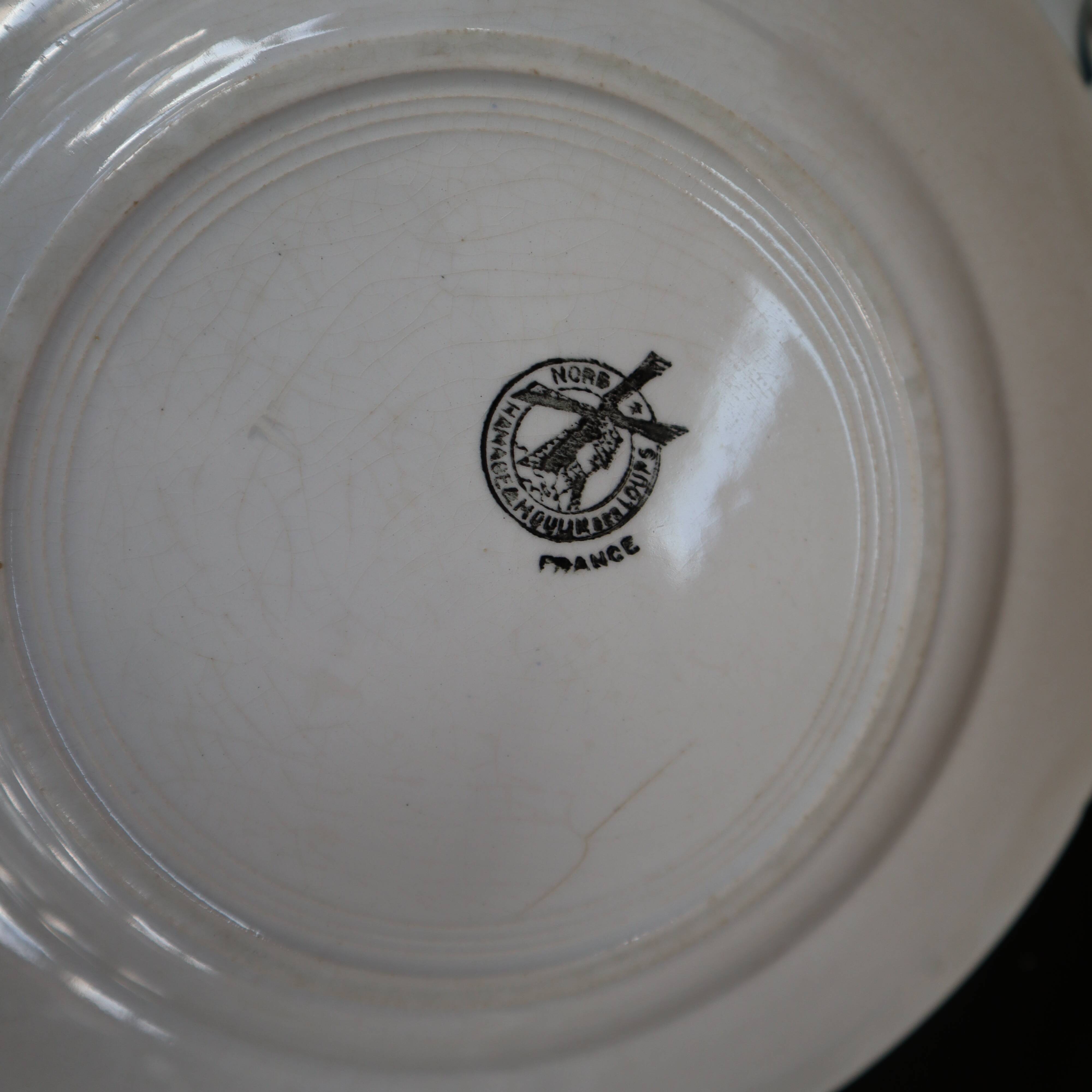 5 Flat plates Terre de Fer model "Damascus" Moulin des Loups and Hamage