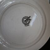 5 Assiettes plates Terre de Fer modèle "Damas" Moulin des Loups et Hamage