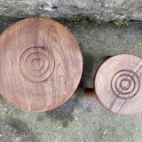 Set of two tripod Breton stools