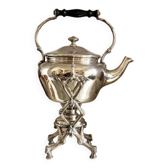 Samovar Christofle en métal argenté et ébène, vers 1860