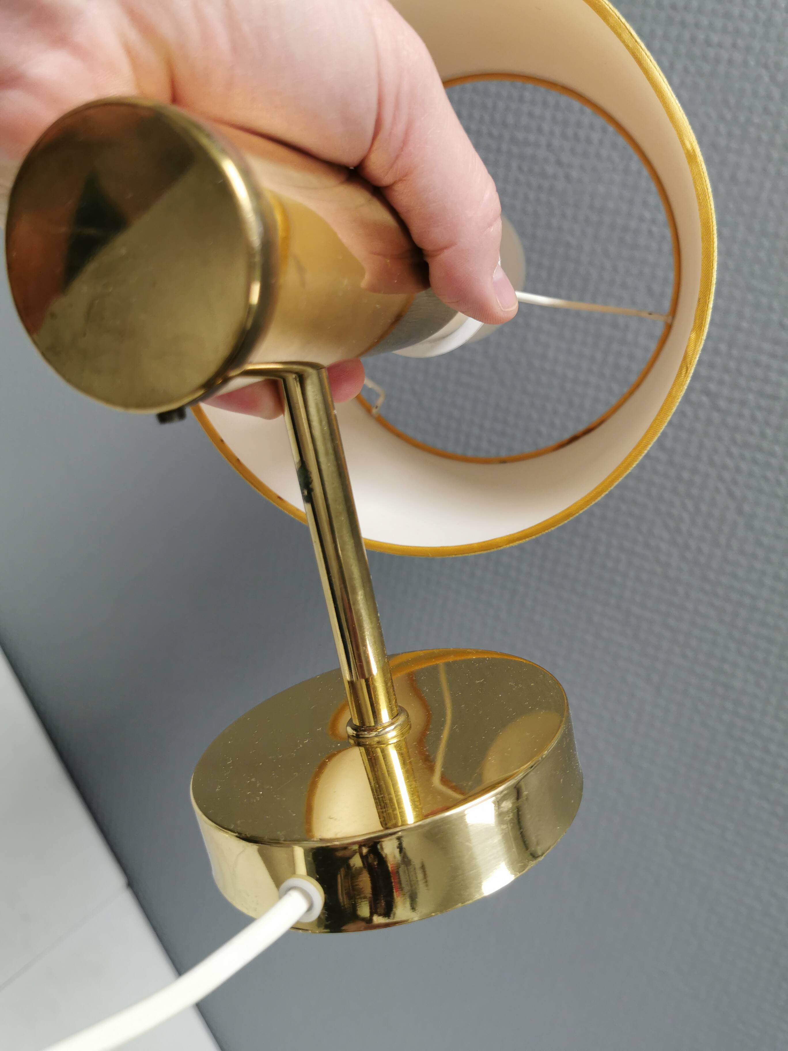 Stylish wall lamp in brass from MS lightning Denmark 1970-80s
