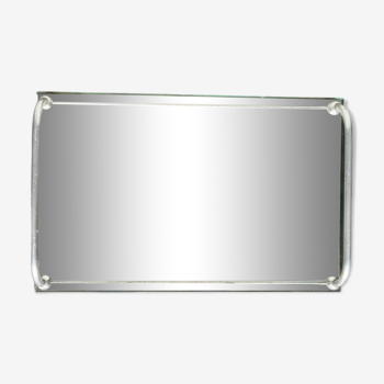 Plateau miroir rectangulaire ancien