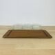 Teak and Danish glass aperitif platter from the 60s.