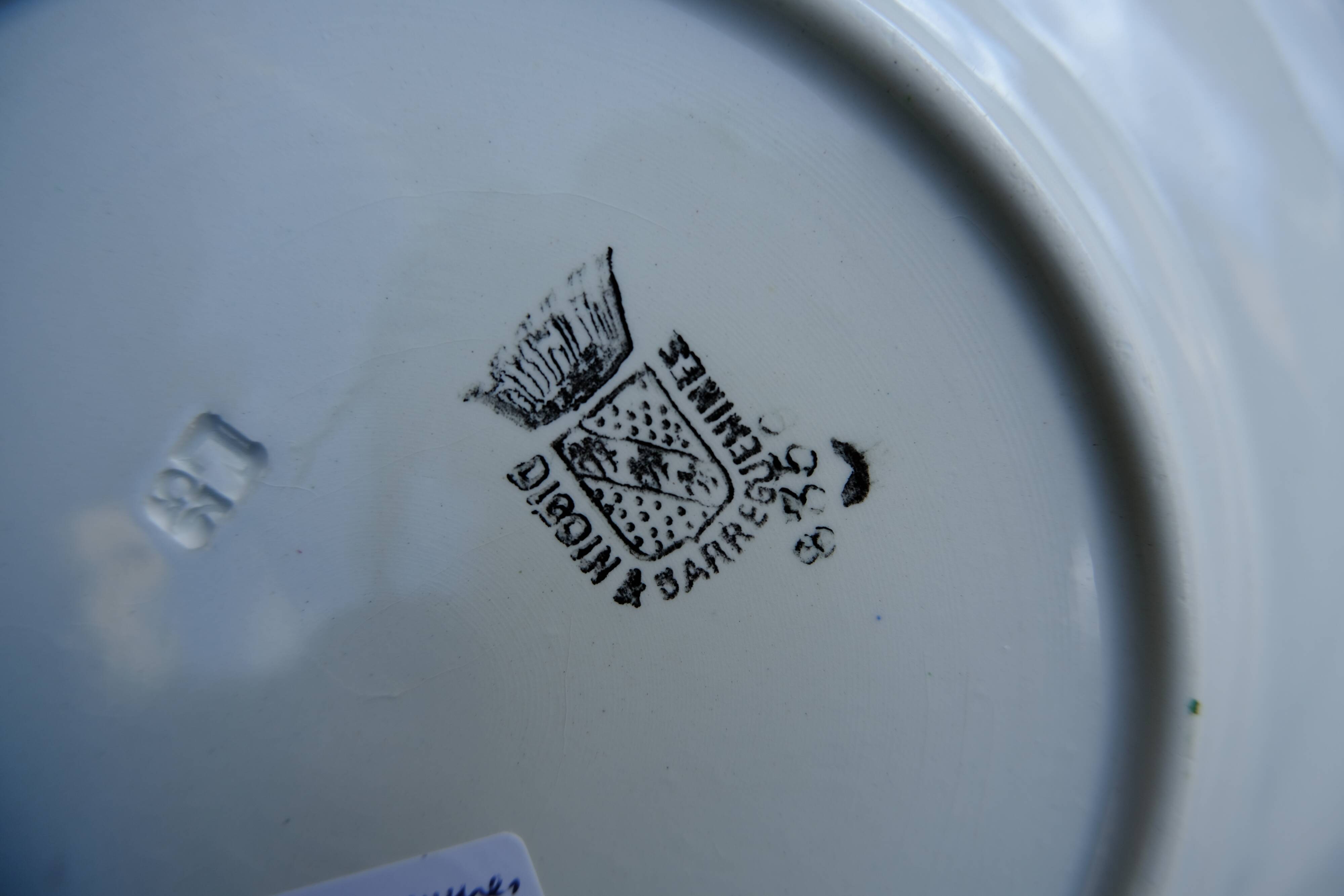 Lot 5 earthenware dessert plates from Digoin and Serreguemines