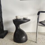 Sofa end in solid wood monoxyl organic shape black color