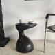 Sofa end in solid wood monoxyl organic shape black color