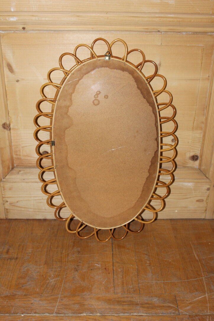 Rattan mirror circa 1960 41x60cm