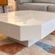 Table basse laquée crème David Lange