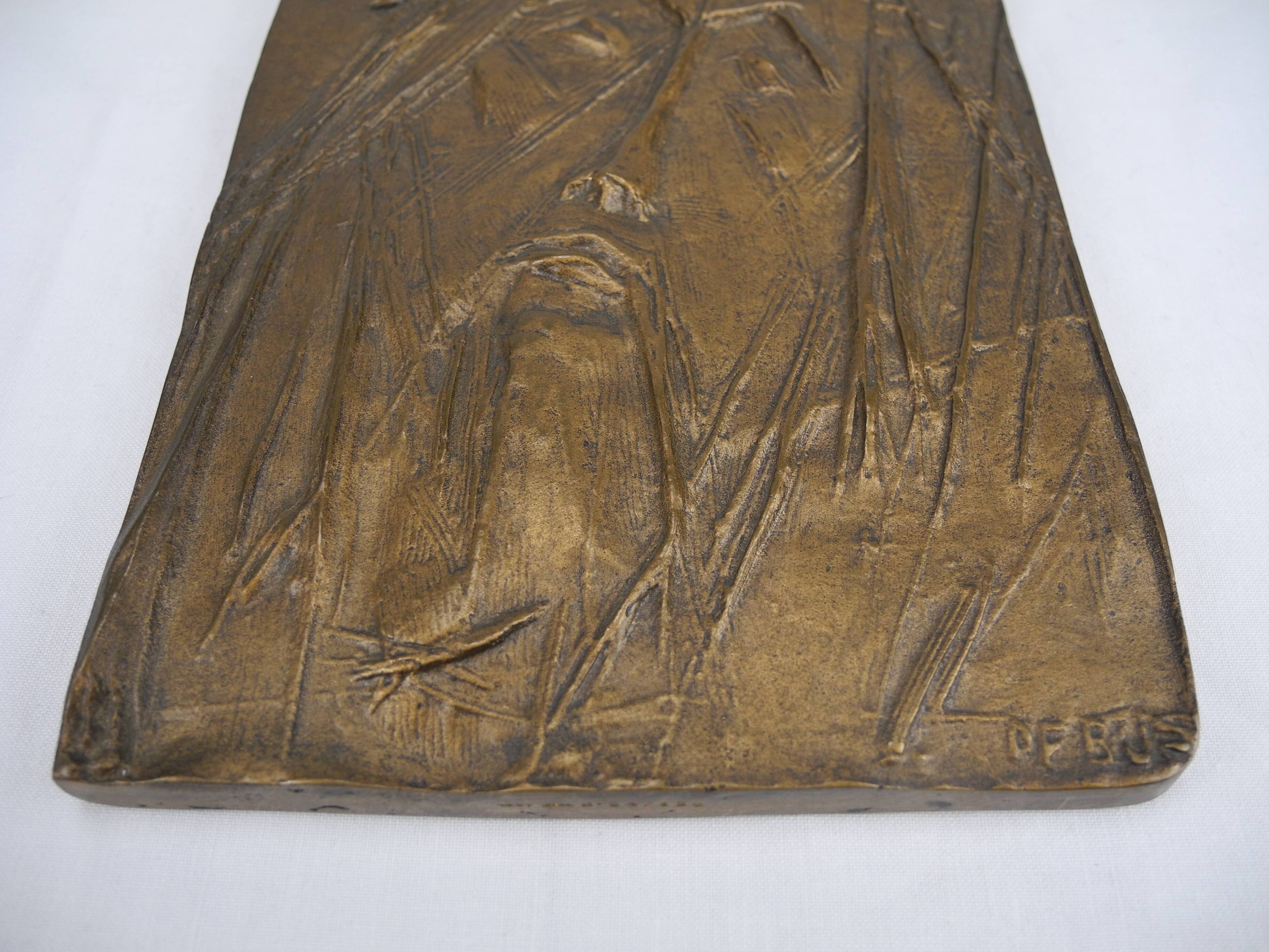 Plaque bronze christ debus 1967 n°24/120
