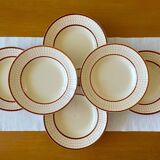 6 old Longchamp earthenware soup plates