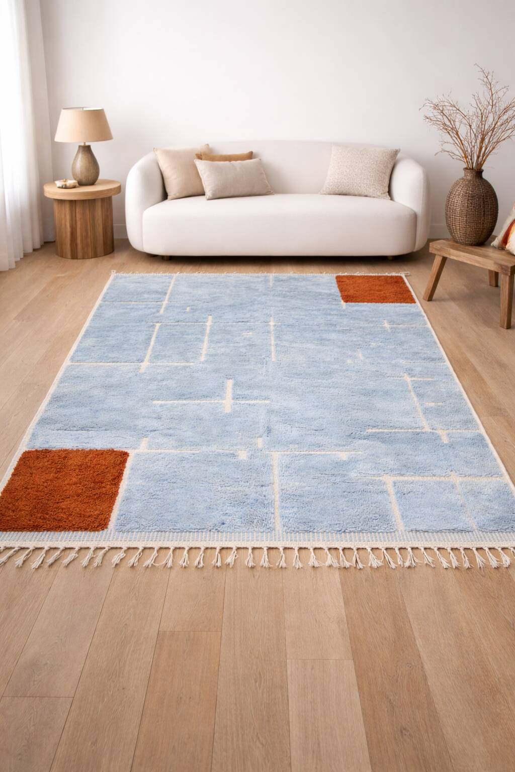 handmade natural wool rug 2x3m