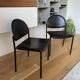 2 DLG PAULIN chairs made in Italy, metal and black leather