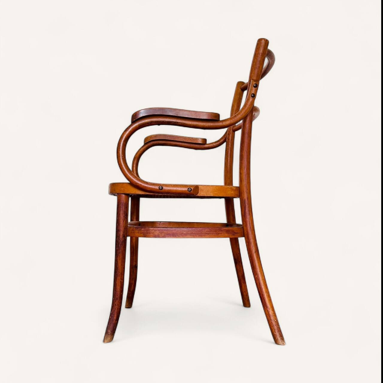 1900 curved wood armchair