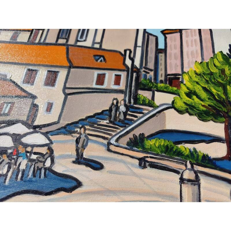 Oil on canvas by H. Rivoire "Bergerac"