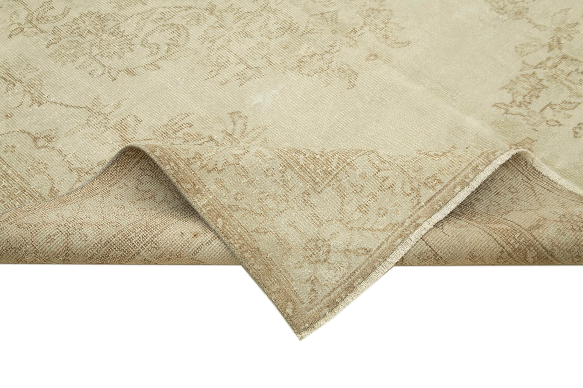 Handmade vintage oriental beige rug 184 cm x 291 cm