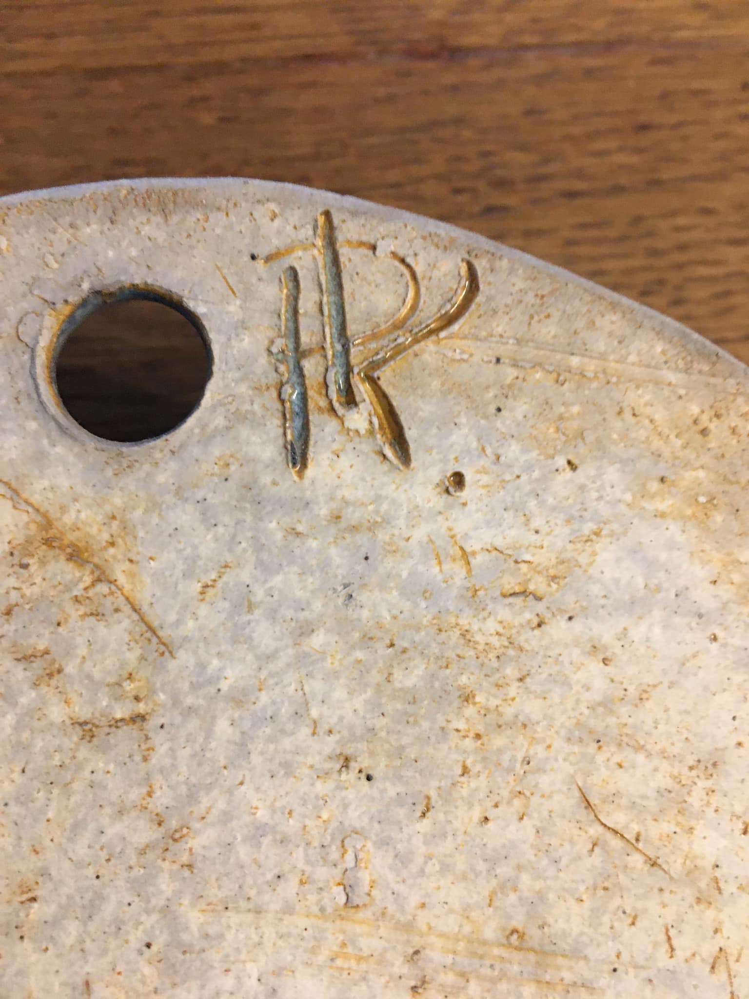 Wall ceramic signed PK (Poteries de Kerbenoen) by ceramist Michel Vergnes