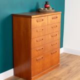 Commode rétro en teck des années 1960 à 2 tiroirs sur 4 tiroirs par Meredew