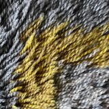 Mid-century Modern High Pile, Yellow, Aquamarine & Grey Rya Rug, Sweden, 1960s