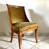 Chaise gondole en velours côtelé jaune moutarde