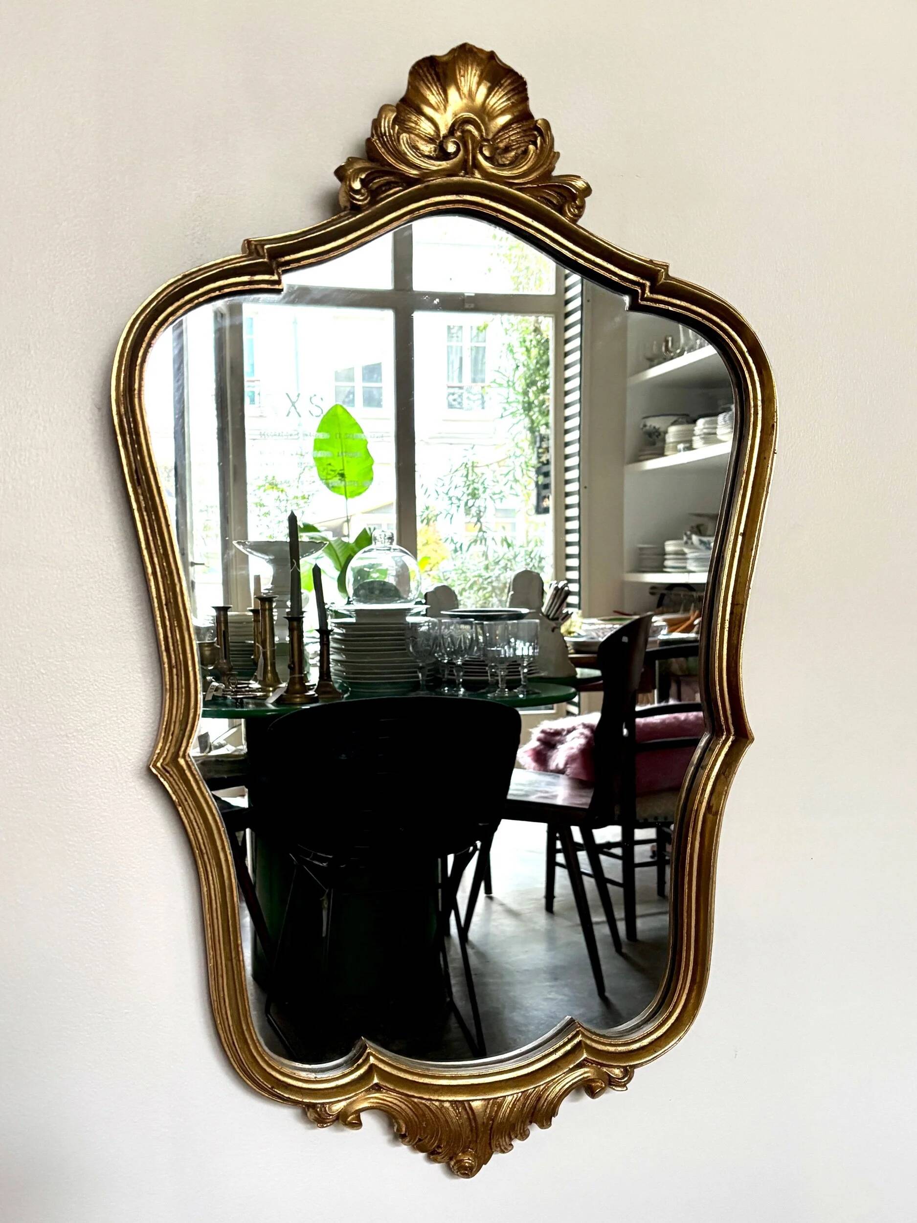 Classic gold shell mirror