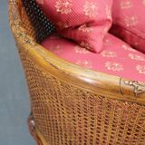 Antique Carved Sofa with Cane Sides , Czechoslovakia