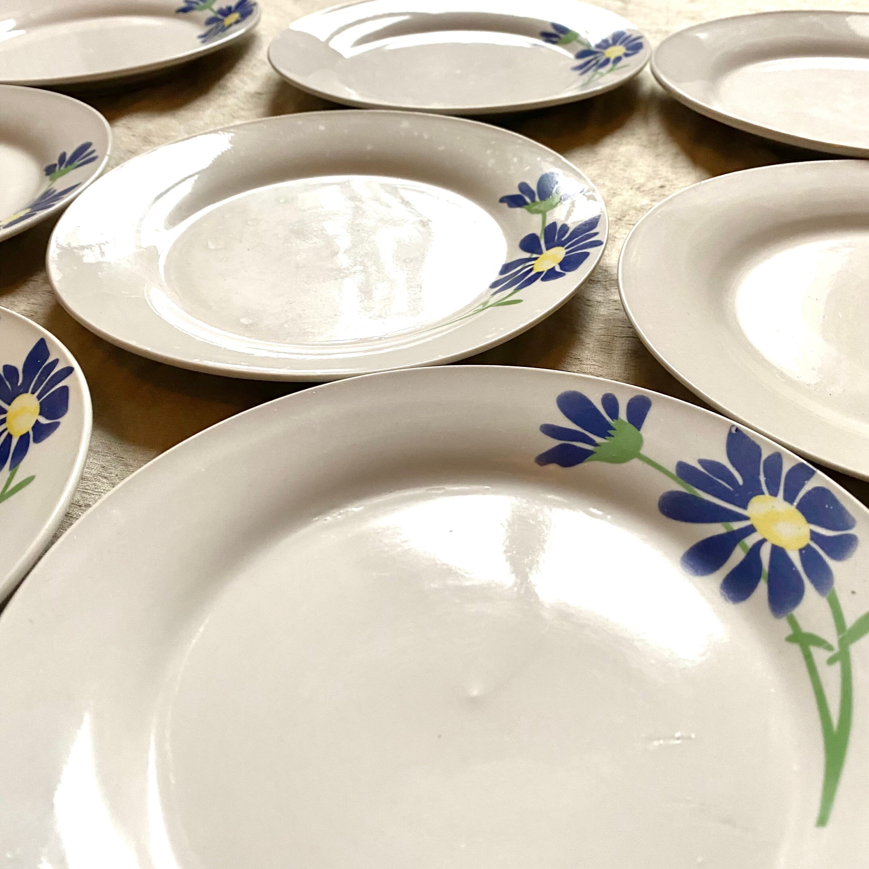 Vintage blue flower dessert plates