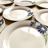 Assiettes à dessrt vintage fleur bleue