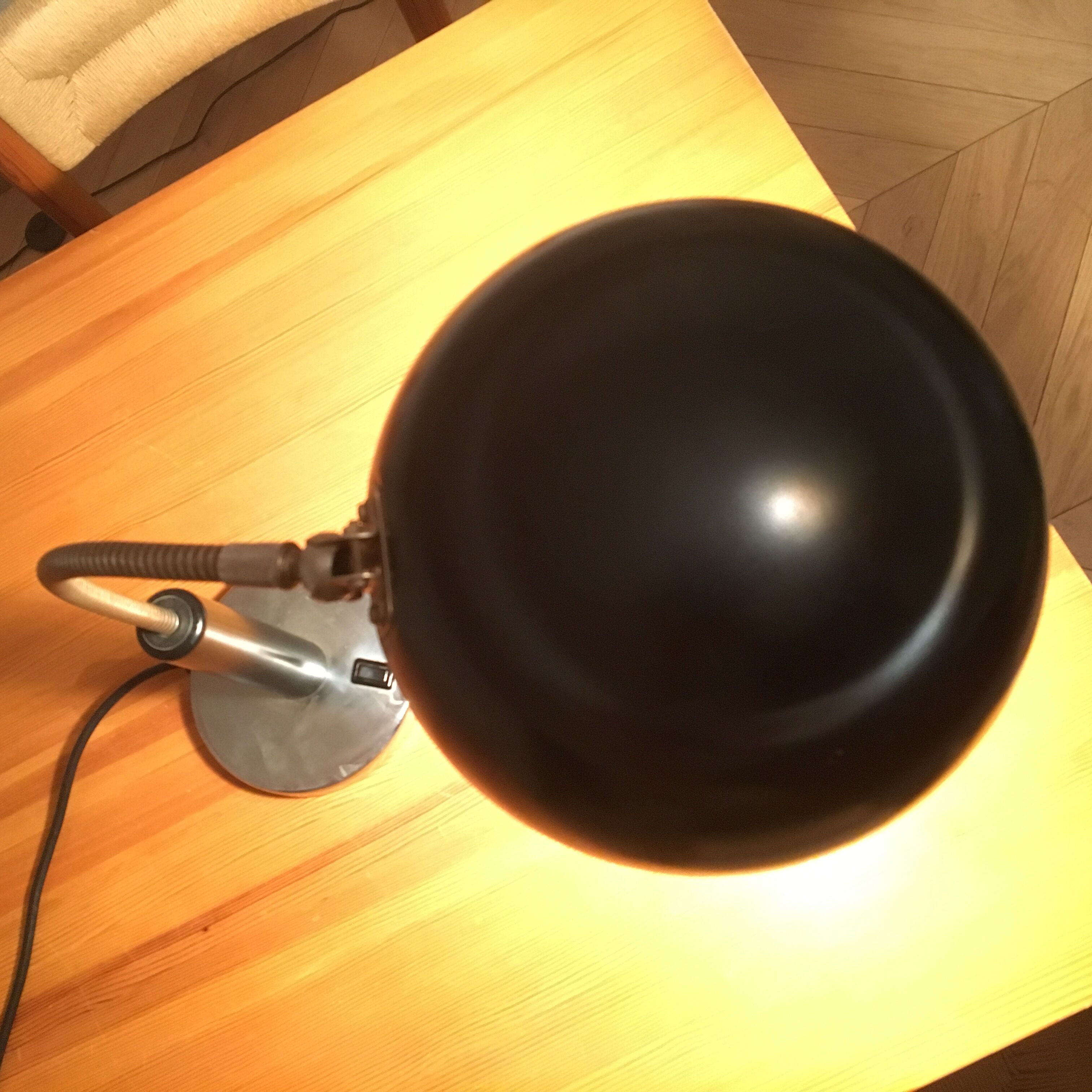 Black with chrome metal lamp, 60s