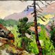 Pair of post-impressionist paintings signed BERJONNEAU, oil on cardboard.