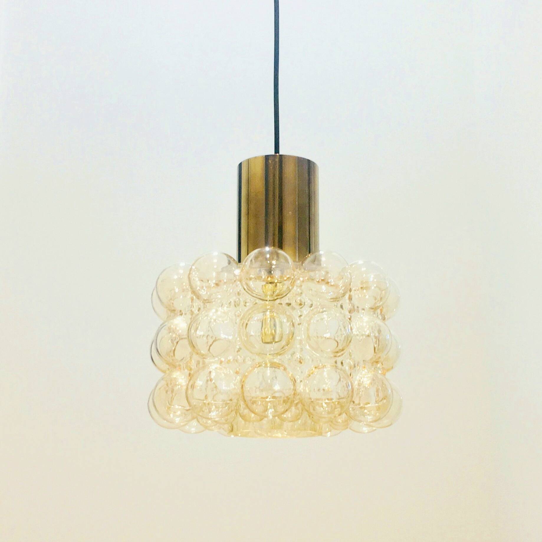 Large Mid-Century Bubble Glass Ceiling Light by H.Tynell for Limburg, 1960s