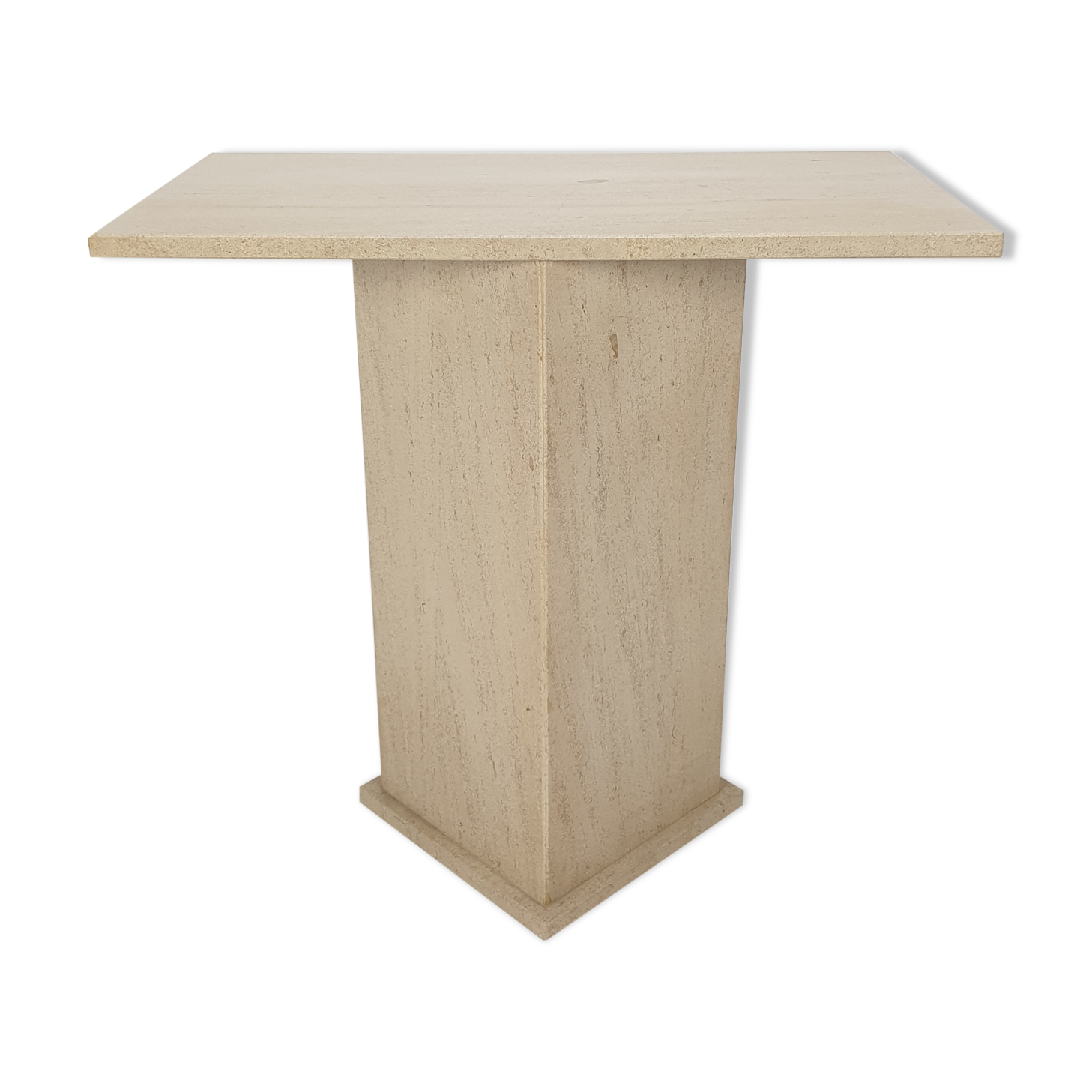 Italian Travertine Side Table or Pedestal, 1980s