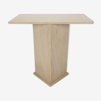 Italian Travertine Side Table or Pedestal, 1980s