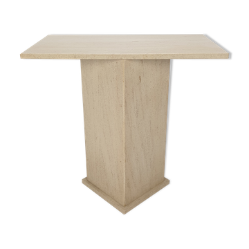 Table d’appoint en travertin italien, années 1980