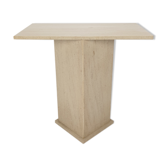 Italian Travertine Side Table or Pedestal, 1980s