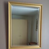 Beveled mirror with gold frame 60 x 80 cm