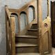 Gothic style church pulpit staircase in solid oak, 19th century