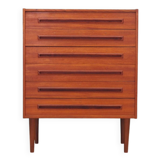 Teak chest of drawers, Danish design, 1970s, production: Denmark