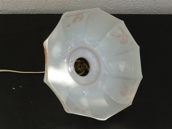 Hanging blown glass opaline glass of 1920s orange milk