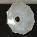 Hanging blown glass opaline glass of 1920s orange milk