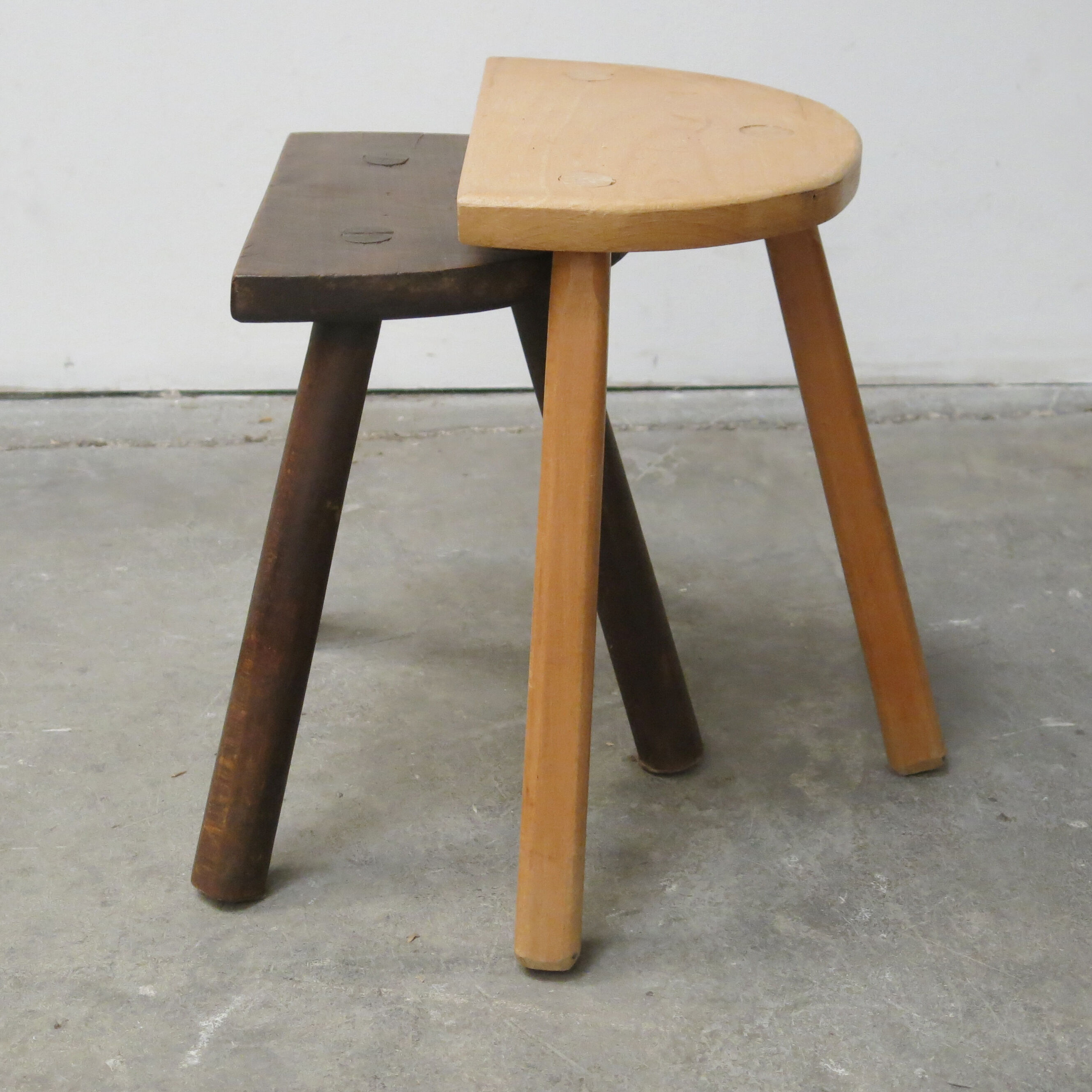 Duo of tripod stools