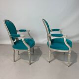 Pair of Louis XVI convertible armchairs