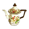 Coffee maker in earthenware decorated with hawthorn flowers, from the house Villeroy--Boch, model "Portobello"
