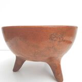 Terracotta tripod punch bowl anthropomorphic shape