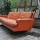 Scandinavian leather and Rosewood sofa Fredrik Kayser 1965, 3 seater