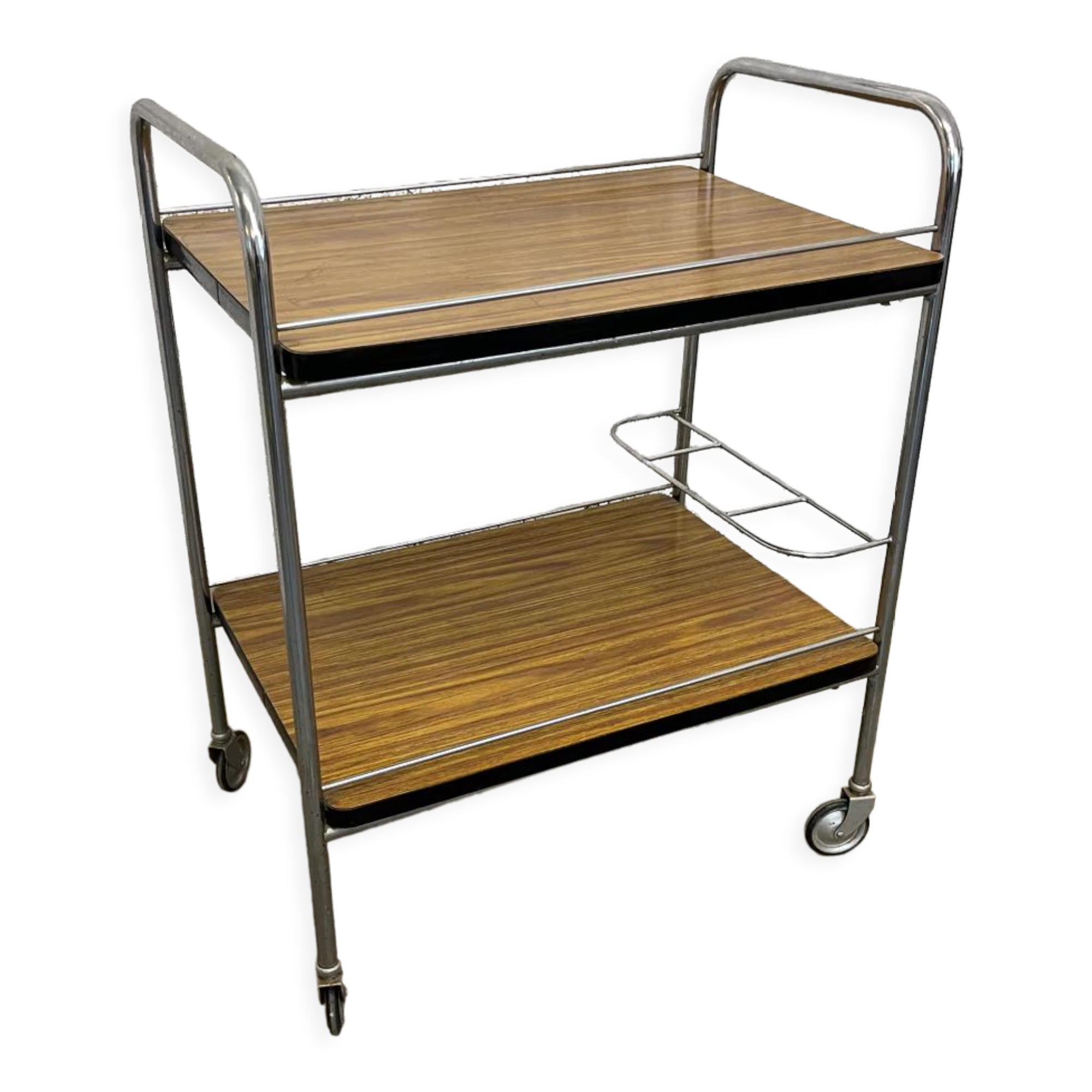 Désserte bar à roulettes vintage formica