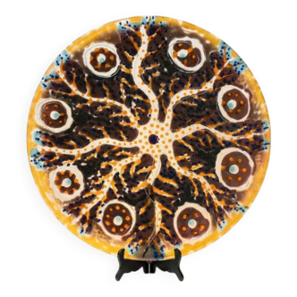 Large sculptural bowl in fused glass handmade – contemporary art unique piece – Ø 53.5 cm