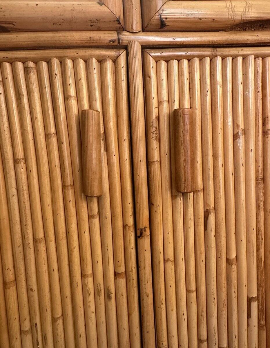 Shanghai model sideboard in bamboo by Vivai Del Sud, Italy, 1970s.